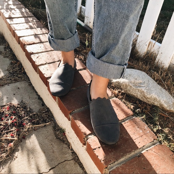 The Lee Scalloped Faux Suede Loafer in Slate - Picture 3 of 8